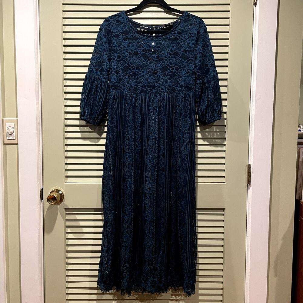 Whimsygoth fairycore boho cottagecore lace maxi dress small